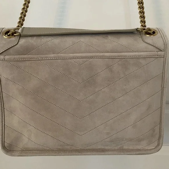 NWT!!! YSL Niki Medium Chain Bag in Sand Suede - Picture 4 of 10